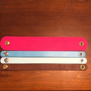 EUC Nickel and Suede Cuff LOT